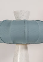 Andorra Tischleuchte 2.0 | Carrara White Marmor, Indigo Grey Baumwollschirm