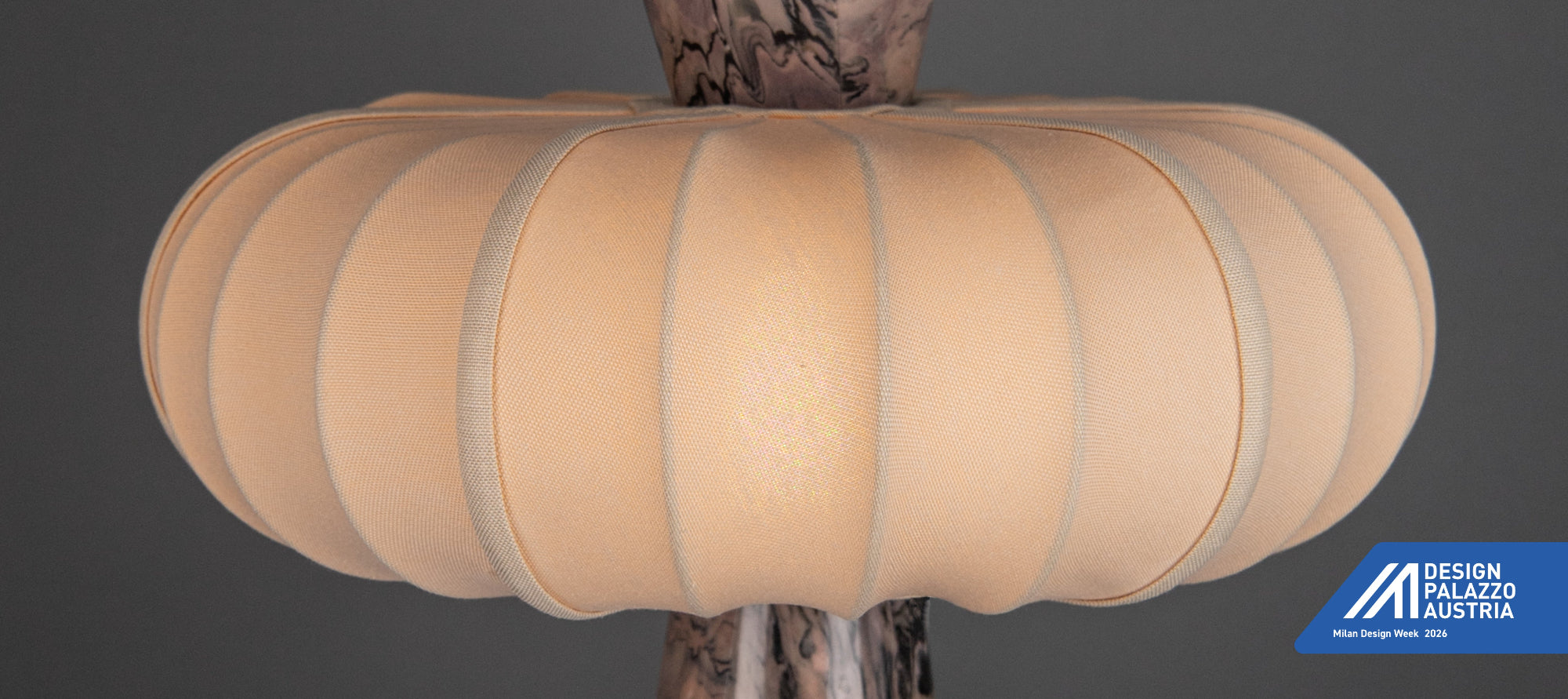 Design Palazzo Austria 2026 Milan Design Week Zavadski Table Lamp Marble with Cotton Shade 