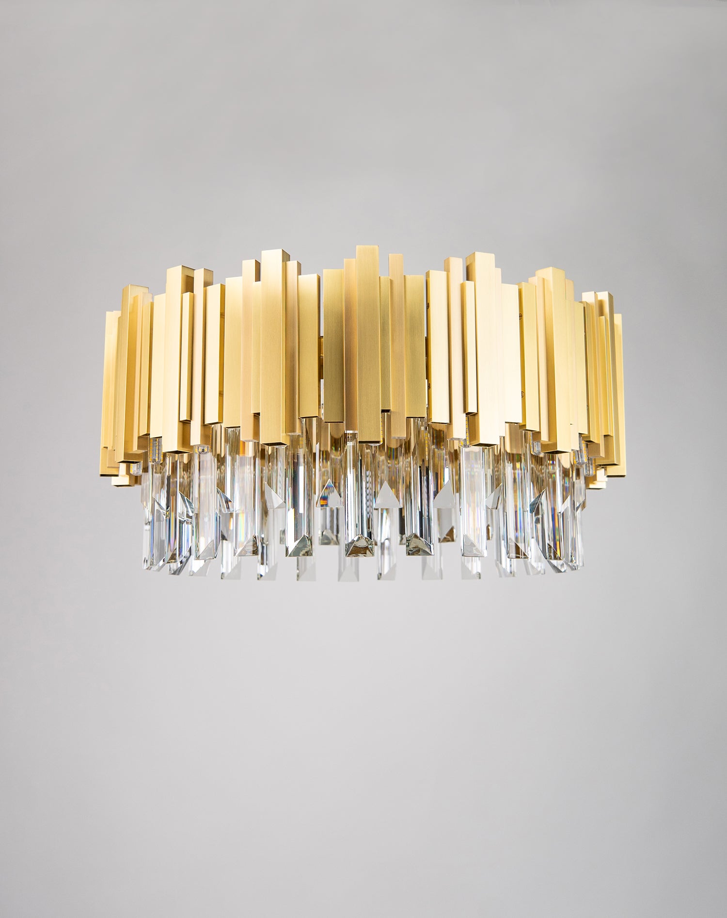 Art Deco Brass Chandelier 18-30 C-Bs-ZL