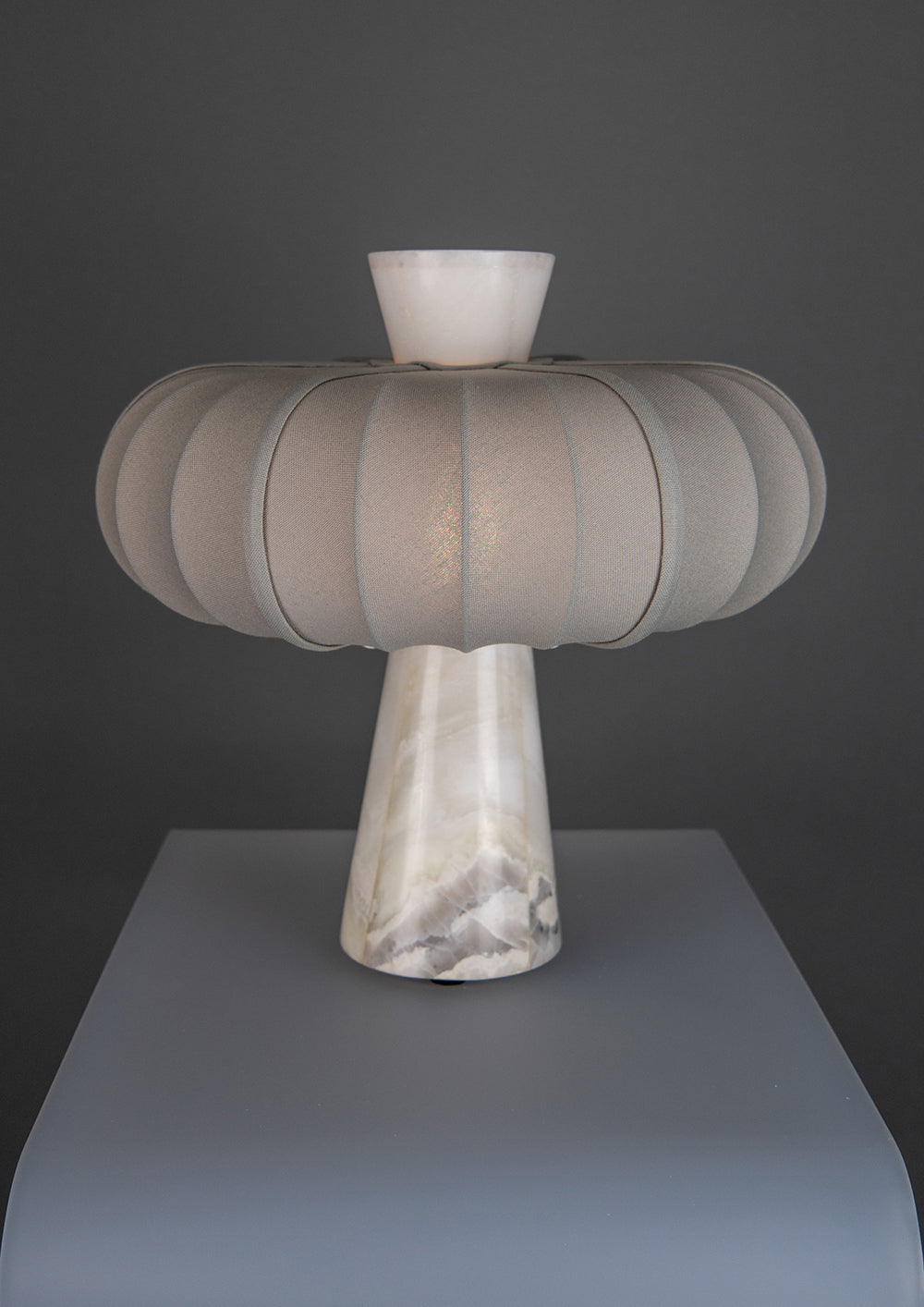 Andorra Table Lamp | Mild Ombre Cotton - Bright Dawn White Marble