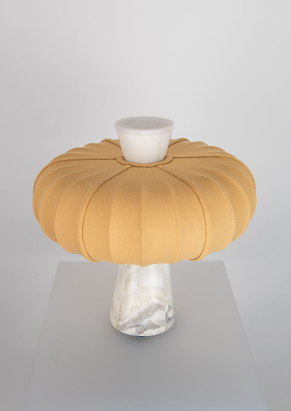 Andorra Table Lamp | Light Ochre Cotton - Bright Dawn White Marble