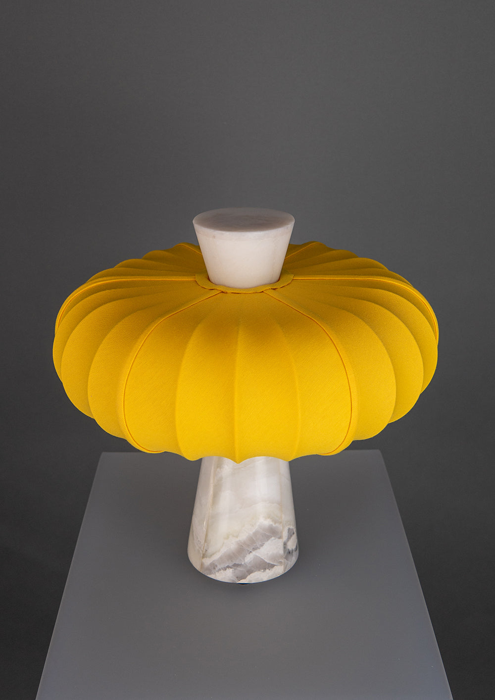 Andorra Table Lamp | Cadmium Yellow Cotton - Bright Dawn White Marble
