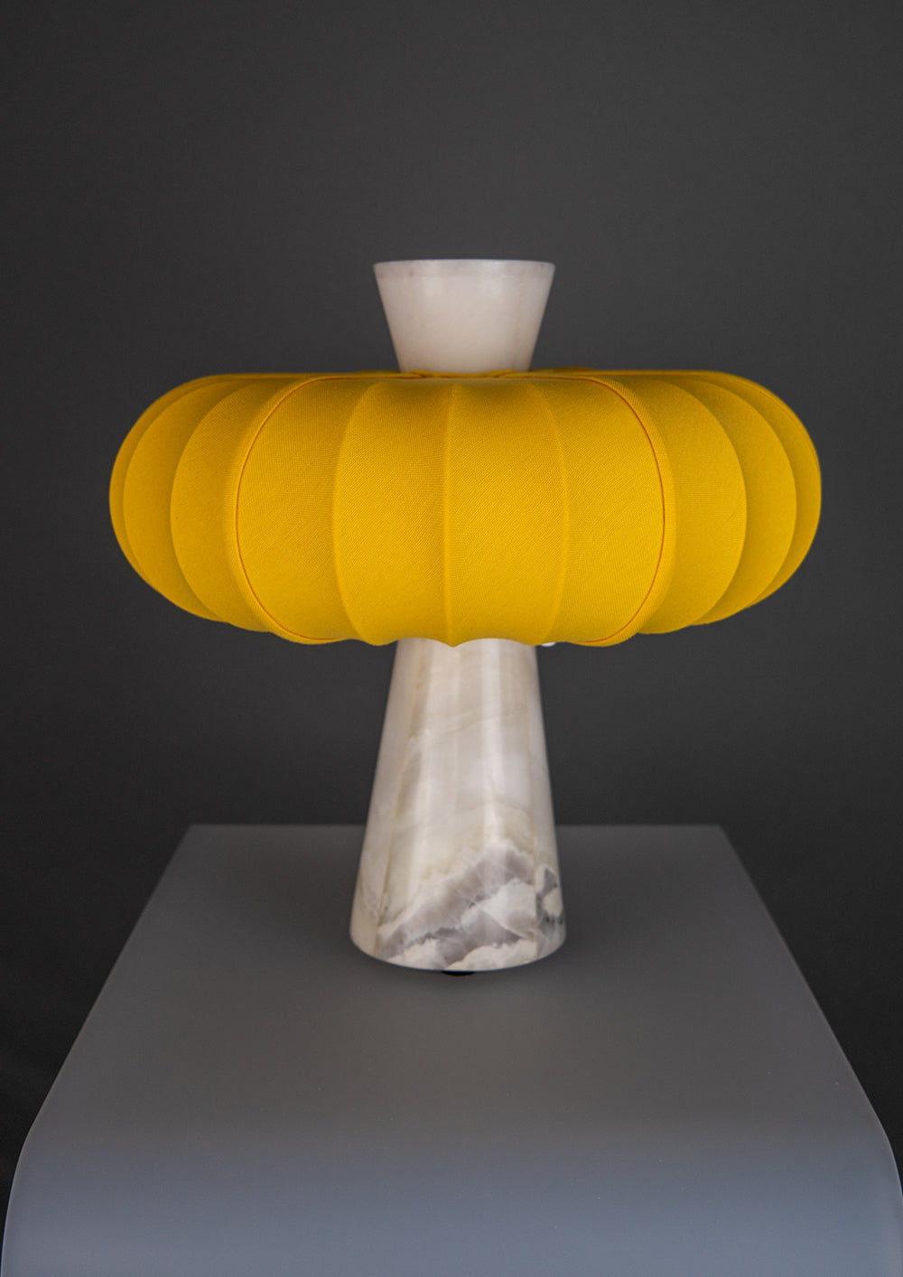 Andorra Table Lamp | Cadmium Yellow Cotton - Bright Dawn White Marble