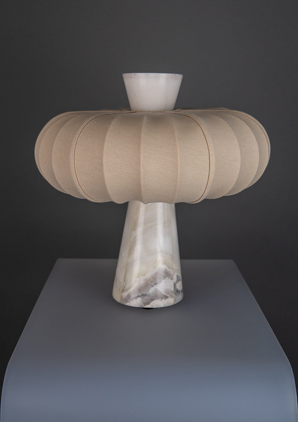 Andorra Table Lamp | Light Clay Cotton - Bright Dawn White Marble