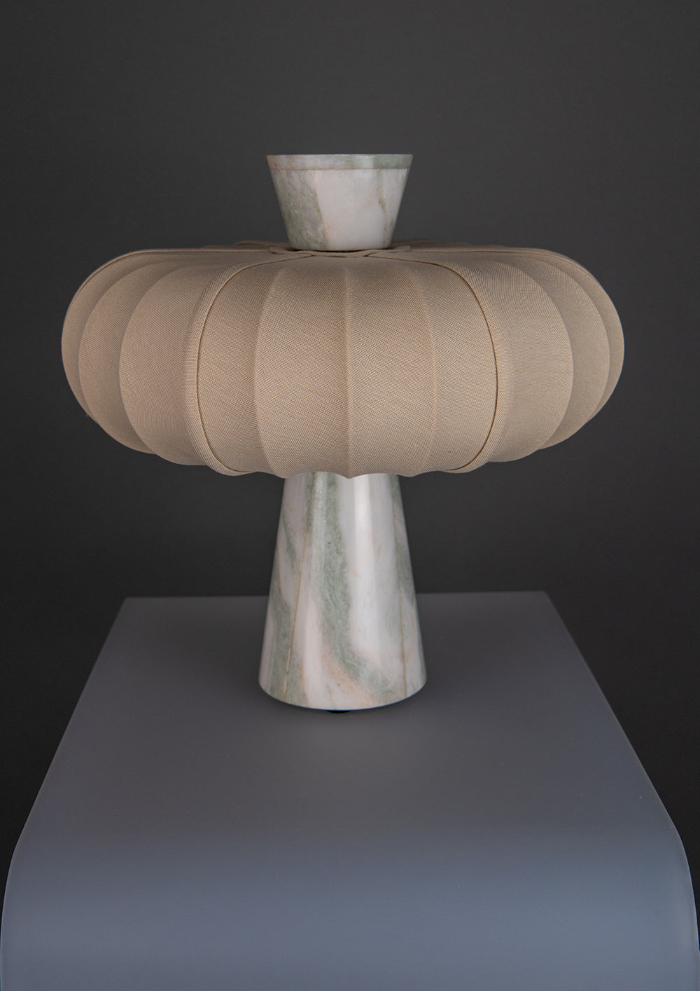 Andorra Table Lamp | Light Clay Cotton - Caribbean Green Marble