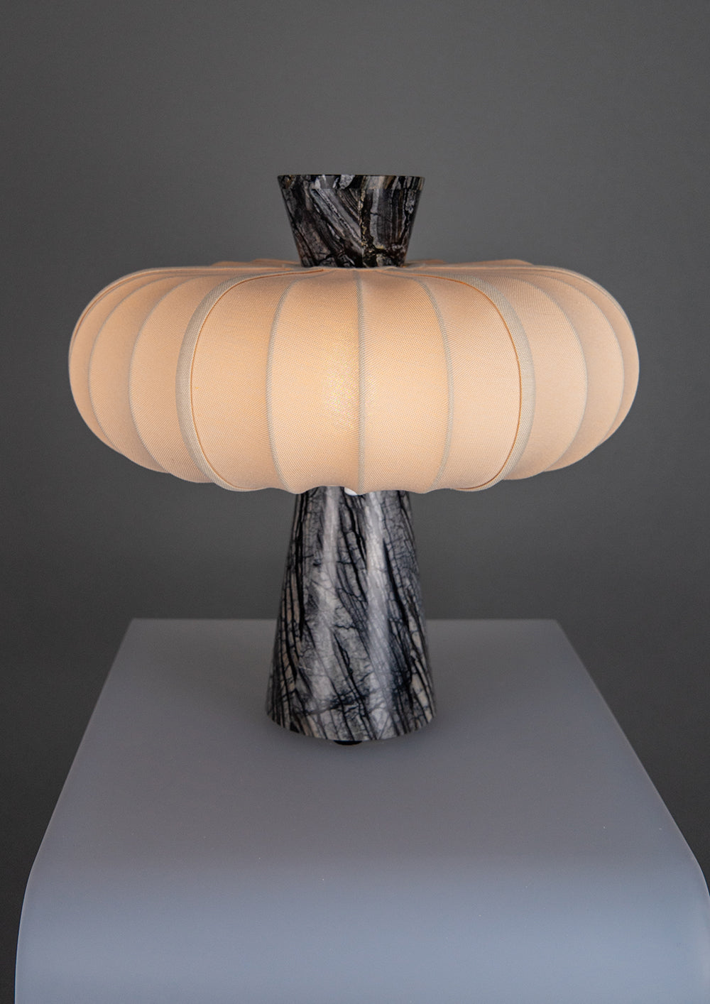 Andorra Table Lamp | Light Clay Cotton - Grenadilla Black Marble