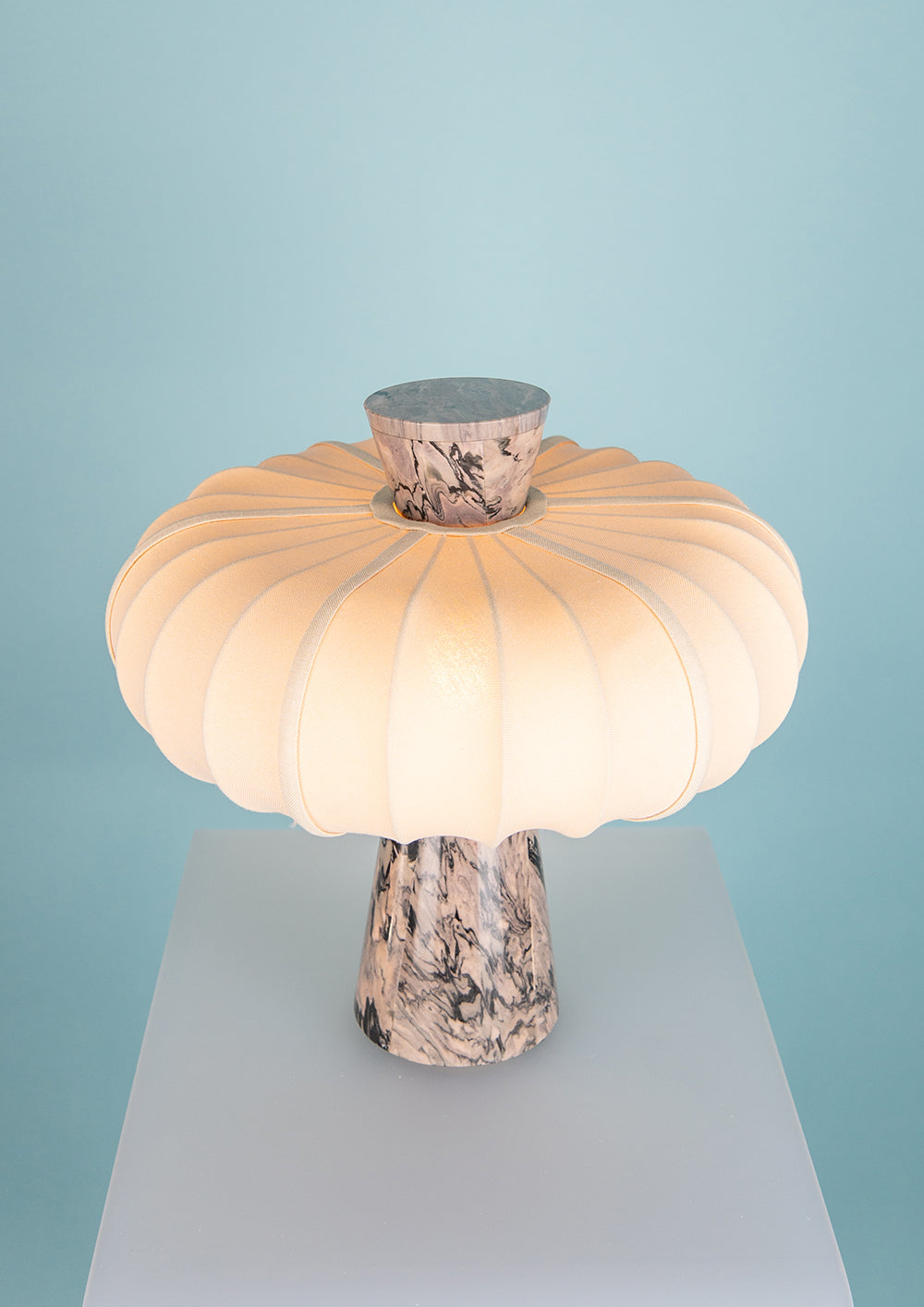 Andorra Table Lamp | Light Clay Cotton - Terrestrial Brown Marble
